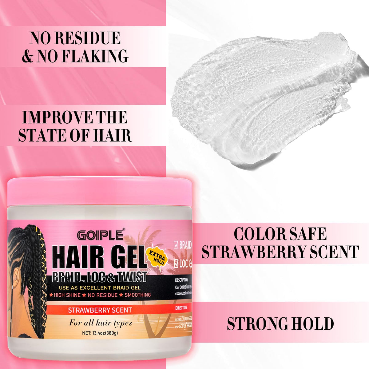 Goiple ingredients label close-up showing argan oil coconut oil and beeswax benefits