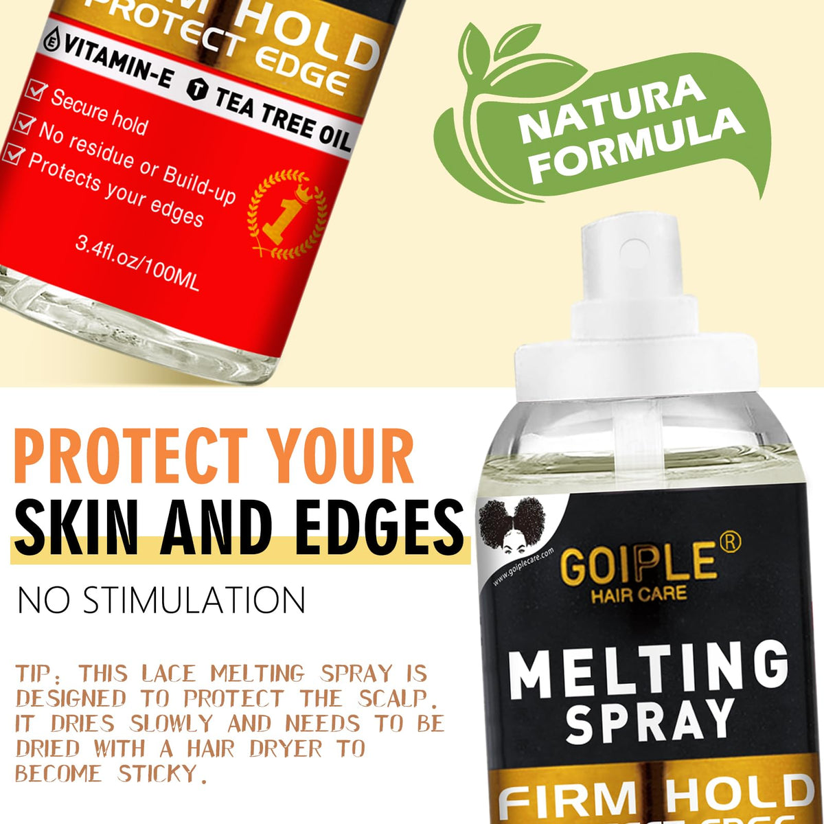 Goiple invisible lace glue dispensing to form a clear secure bond