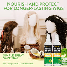 Goiple model wearing wig after spray for natural look and manageability
