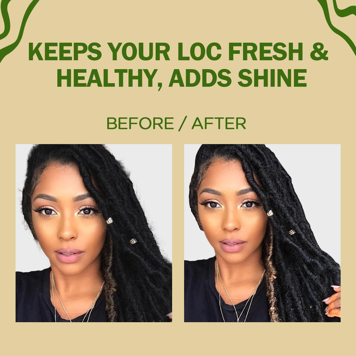 Woman outdoors using Goiple spray on locs for on-the-go refresh benefit
