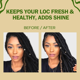 Woman outdoors using Goiple spray on locs for on-the-go refresh benefit