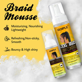 Goiple mousse applied to braids for smoother, longer-lasting style