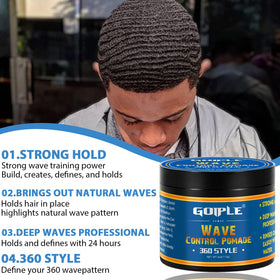 Goiple pomade in hand being applied to hair for controlled wave training benefit