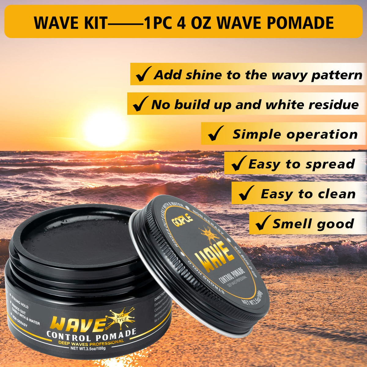 Goiple pomade open jar showing creamy texture for smooth application