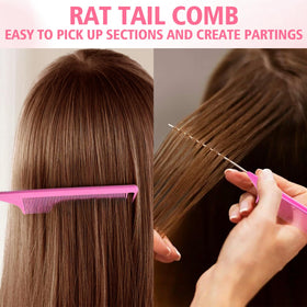 Goiple slick-back brush used on ponytail for frizz-free finish