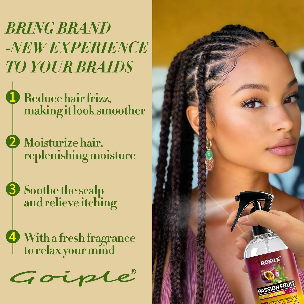 Goiple spray mist in hand demonstrating easy daily application