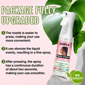 Goiple applying spray to dreadlocks to soothe scalp and refresh
