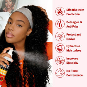 Goiple close-up of hair texture after spray showing smooth, hydrated finish