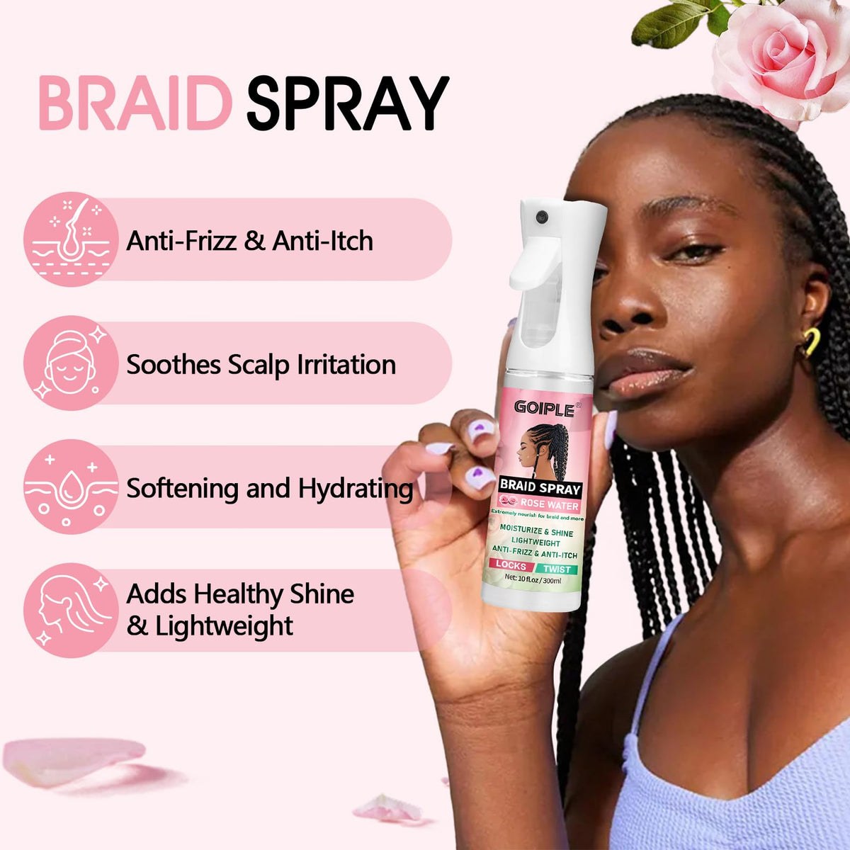 Goiple spray droplet on hand highlighting lightweight texture and slip