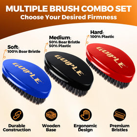 Goiple three wave brushes lined up for stage-specific brushing benefits