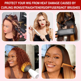 Goiple being applied while styling a wig showing easier combing benefit