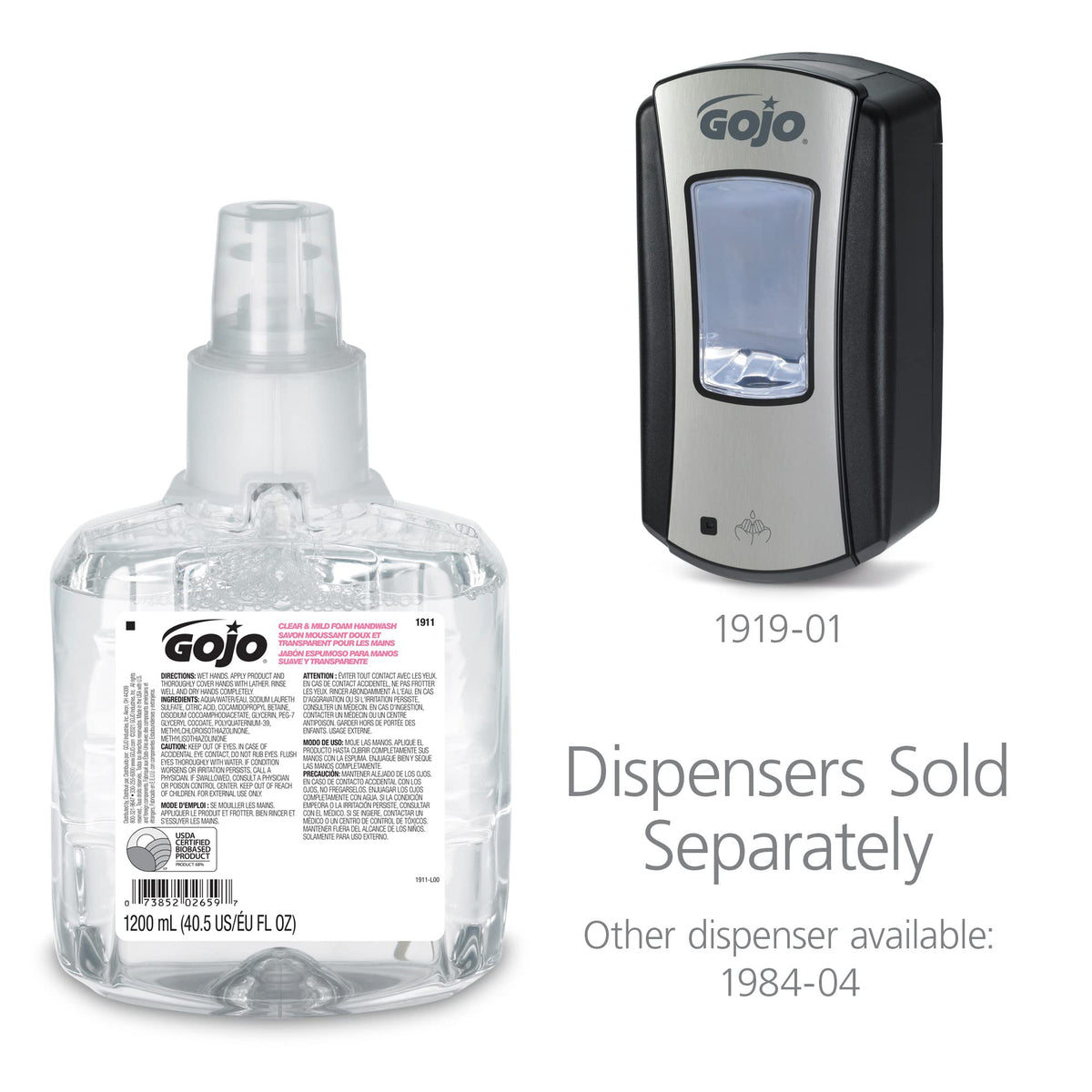 GOJO clear & mild foam texture on skin highlighting gentle moisturizing
