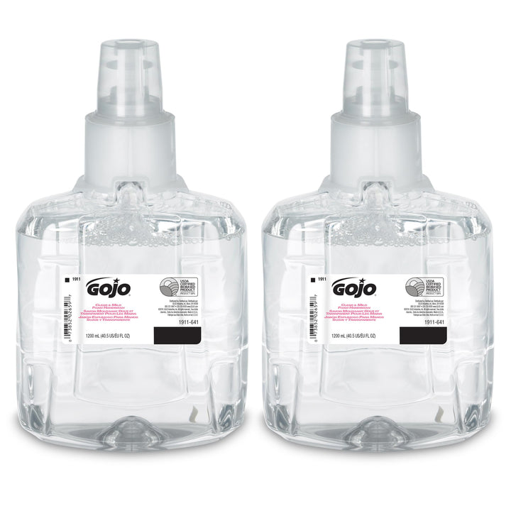 GOJO clear & mild front label showing product identity and benefits