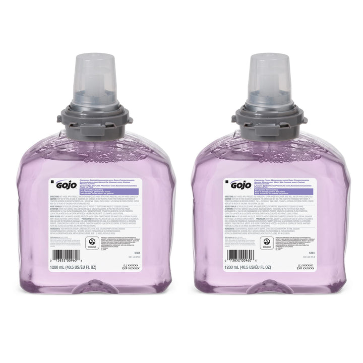 GOJO front packaging 1200 mL cranberry refill showing product and volume benefits