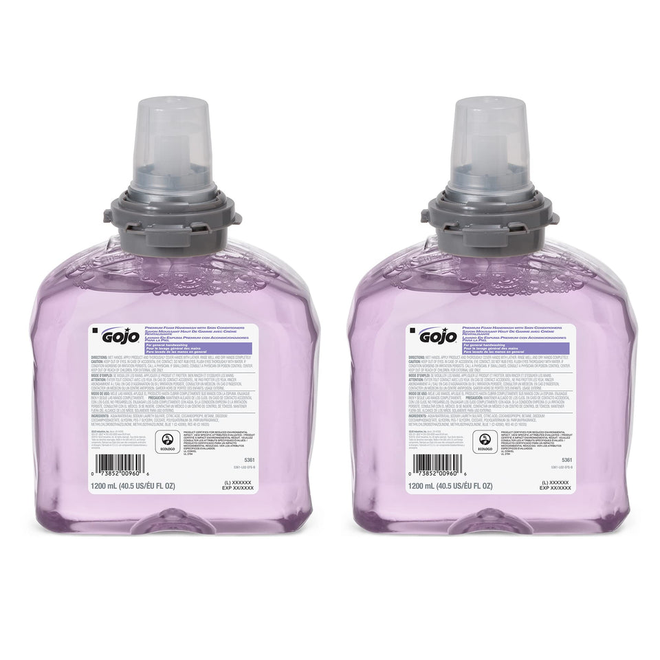 GOJO front packaging 1200 mL cranberry refill showing product and volume benefits