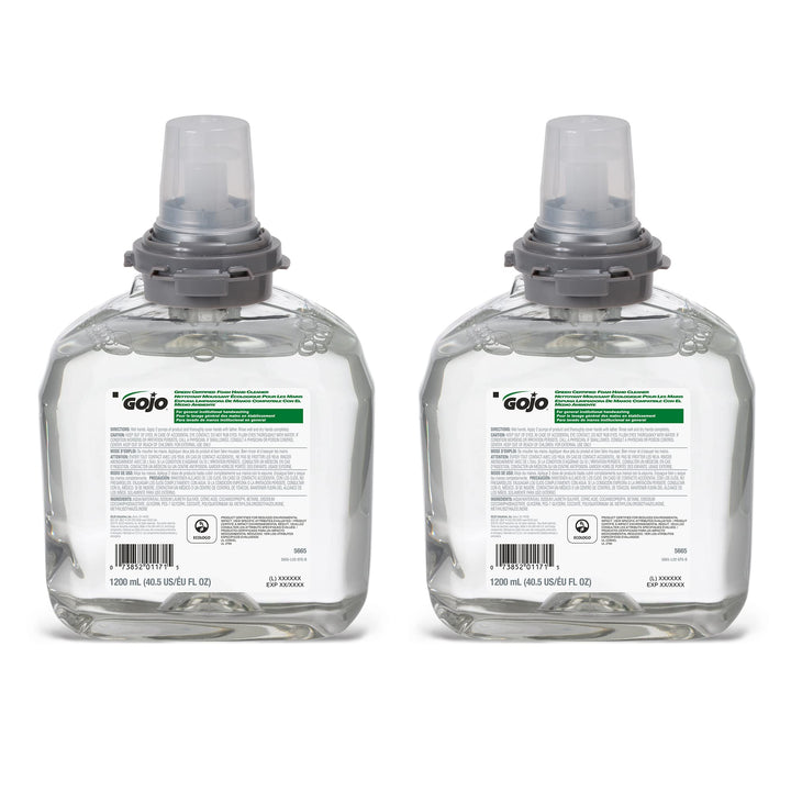GOJO front packaging showing refill label and certifications for easy identification