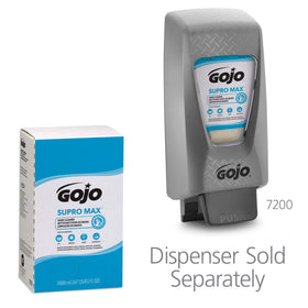 GOJO SUPRO MAX 2000 mL refill beside common items to show scale