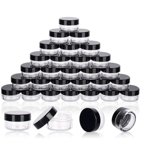 GOLACKY front view of 50 clear sample jars showing organized set benefit