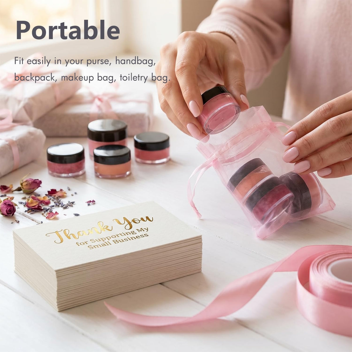 GOLACKY jars filled with glitter illustrating craft storage convenience