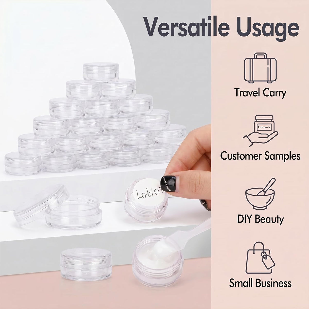 GOLACKY jars inside travel pouch lifestyle shot for organized portability benefit