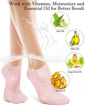 Golbylicc socks worn on feet during relaxation showing comfort and hydration benefit