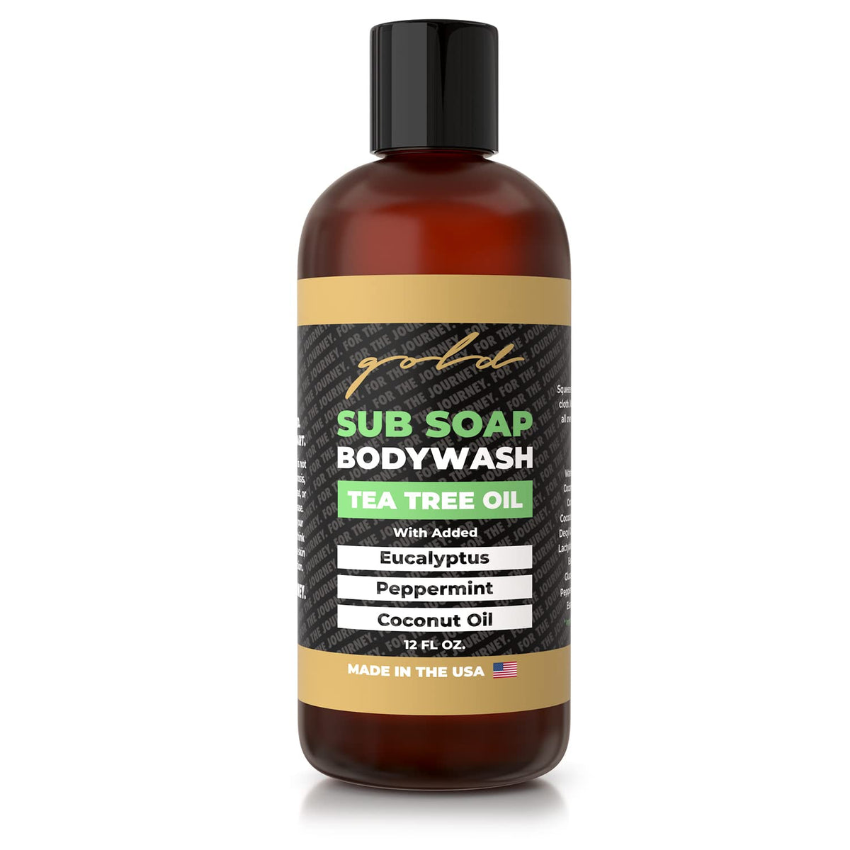 Gold BJJ bottle front view showing label and athletic-focused packaging benefit
