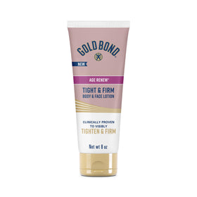 Gold Bond front packaging showing Age Renew firming lotion benefits and size