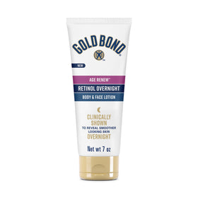 Gold Bond front pump bottle showing product branding and easy dispensing benefit