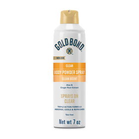 Gold Bond front-facing can showing label and scent benefits