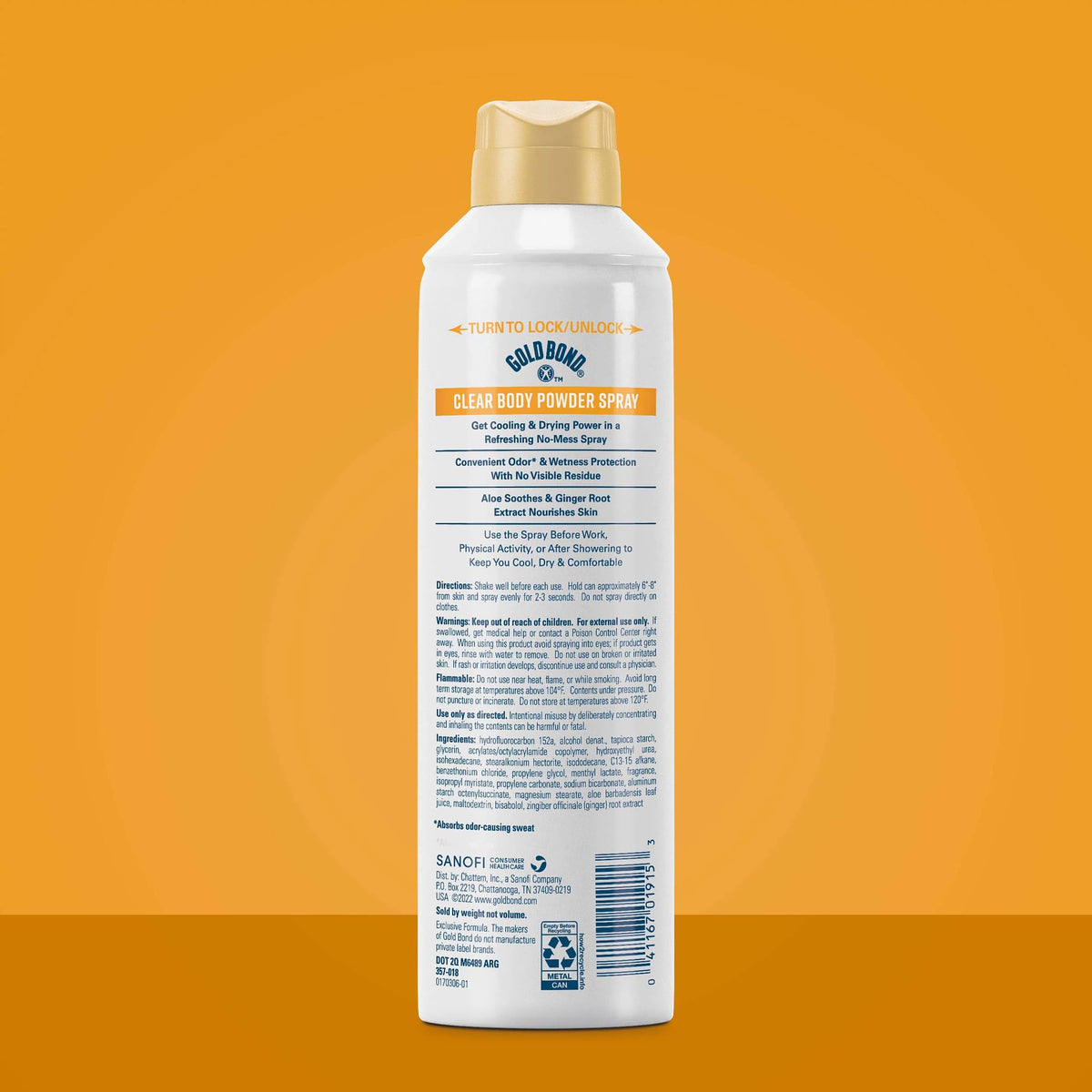 Gold Bond spray texture on skin demonstrating invisible finish