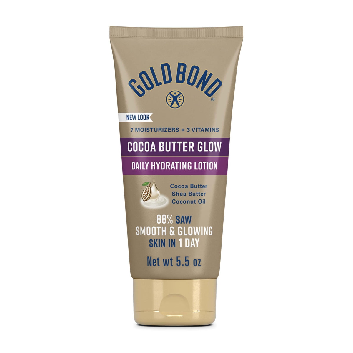 Gold Bond front packaging showing tube and benefits for glowing skin