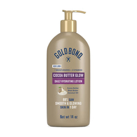 Gold Bond front pump bottle showing product and ease of dispensing