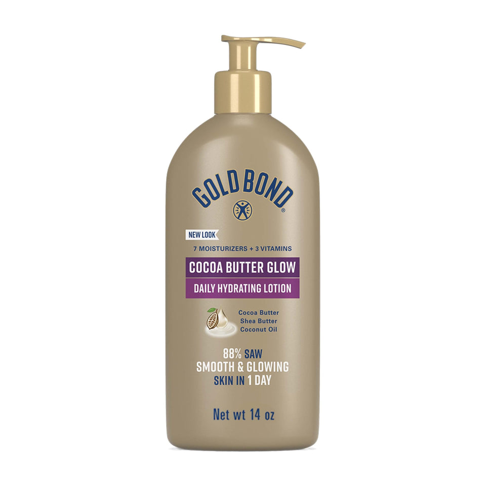 Gold Bond front pump bottle showing product and ease of dispensing