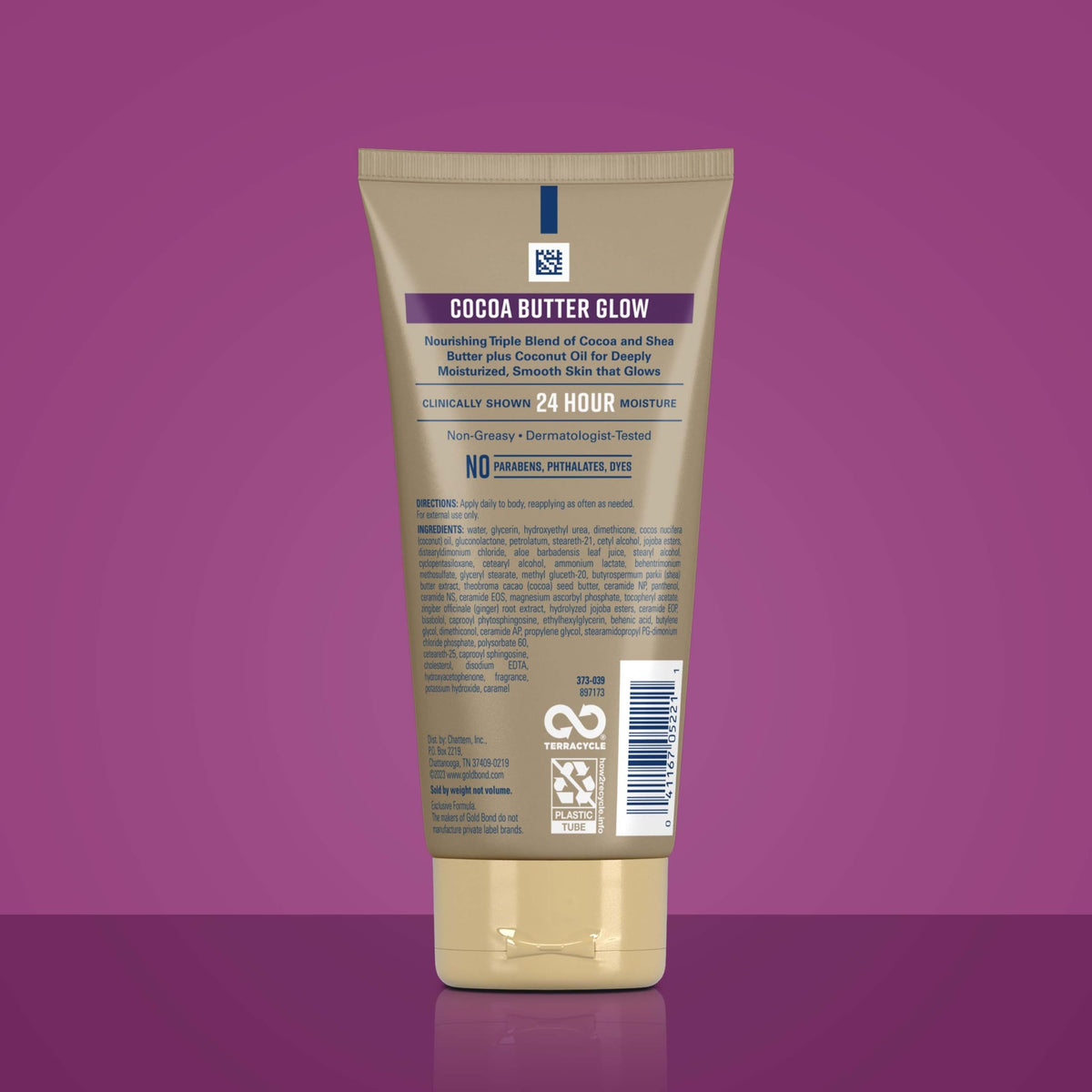 Gold Bond lotion texture close-up showing fine exfoliating particles for smoothness