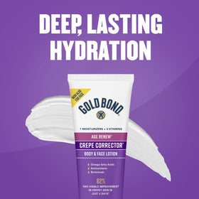 Gold Bond bottle on bathroom counter lifestyle scene encouraging daily use