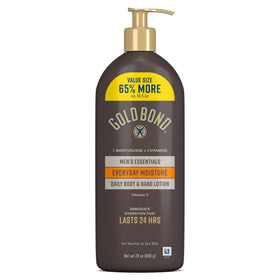 Gold Bond front pump bottle showing brand and quick hydration benefit