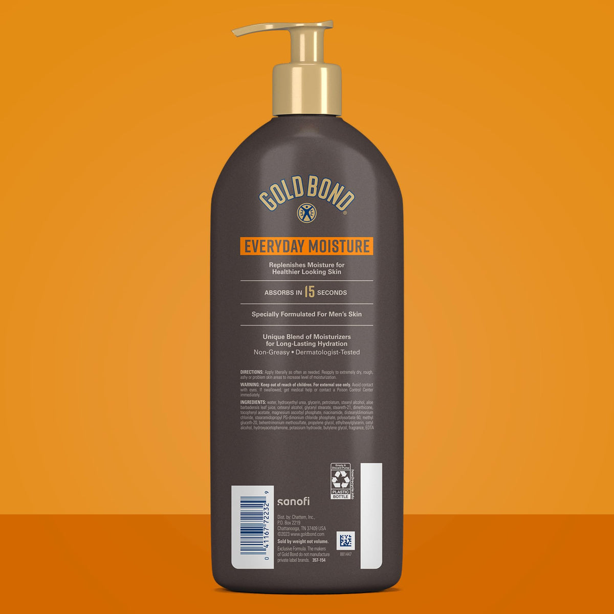 Gold Bond dispensing lotion from pump for controlled, mess-free use