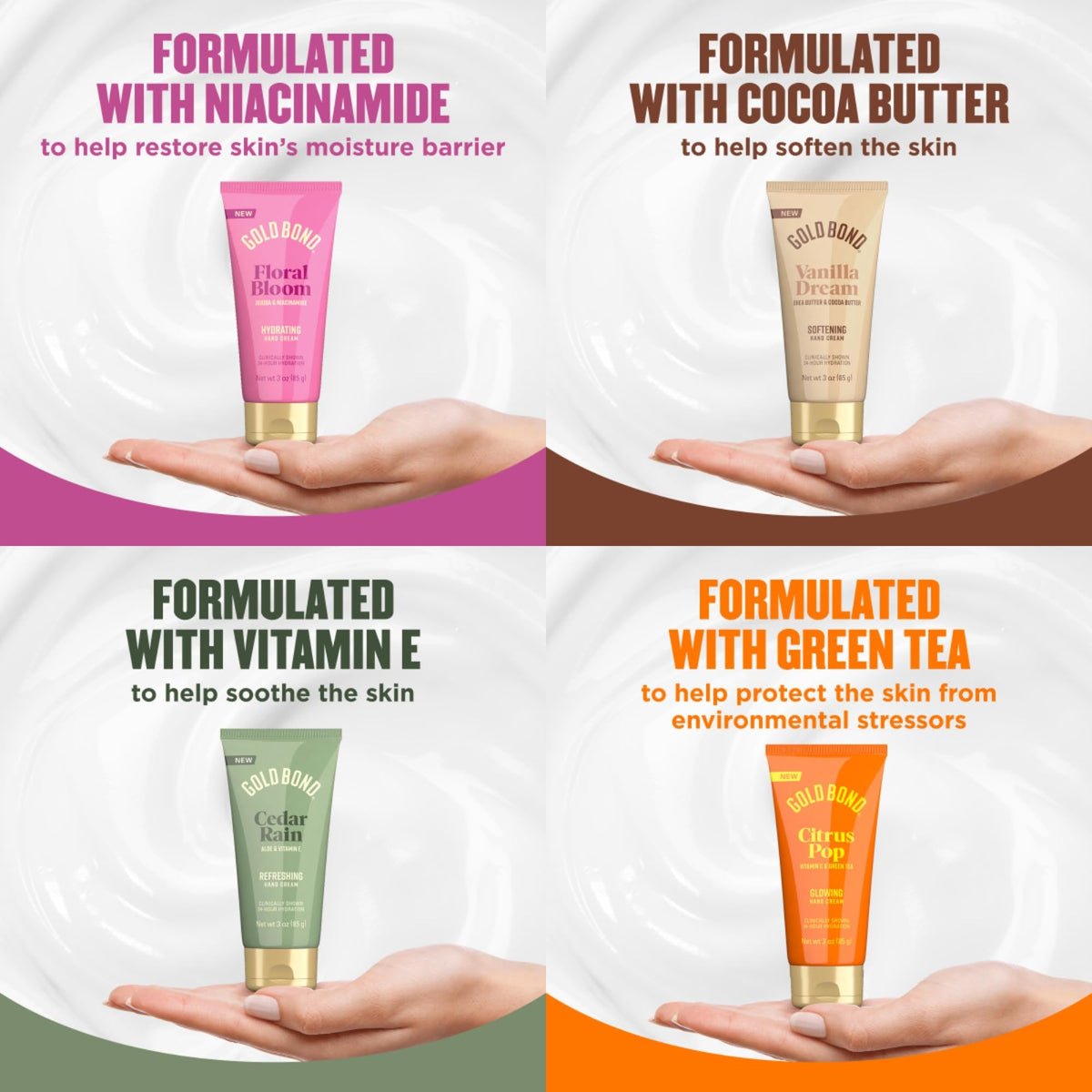 Gold Bond hand cream beside a smartphone to show compact 3 oz travel-friendly size