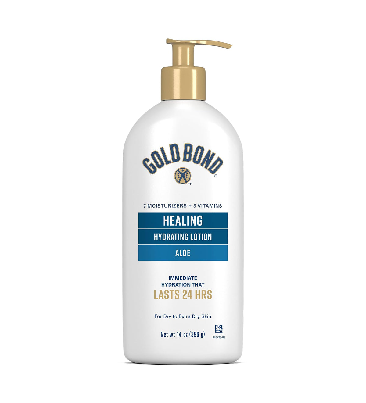 Gold Bond front packaging showing 14 oz pump and benefits