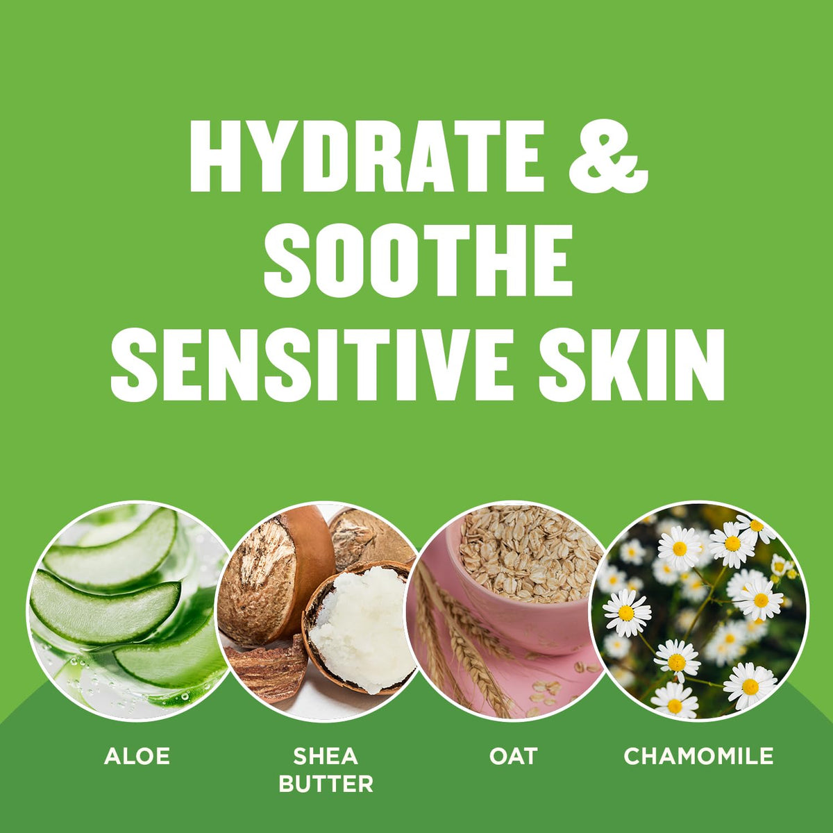 Gold Bond aloe ingredient close-up emphasizing soothing and calming properties