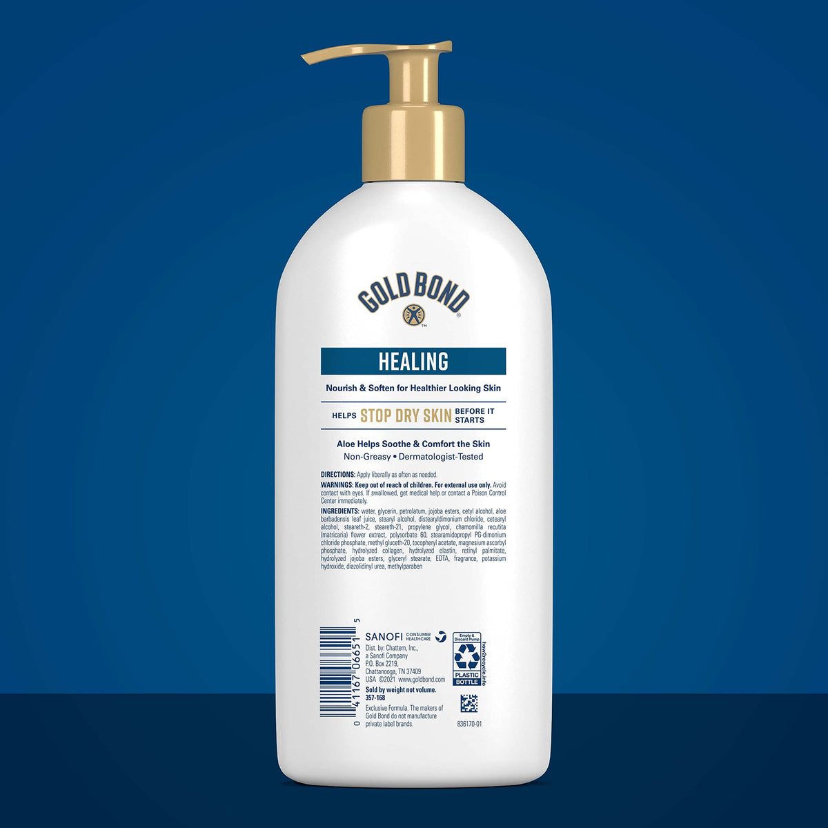 Gold Bond lotion texture closeup showing smooth, non-greasy finish