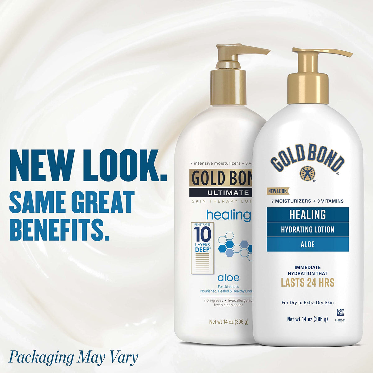 Gold Bond pump detail enabling easy, controlled lotion dispensing