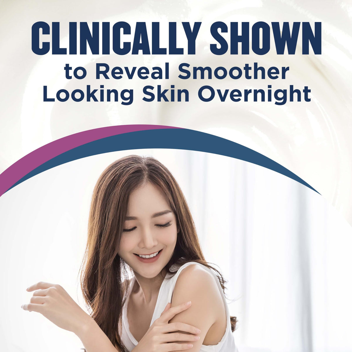 Gold Bond night routine on bathroom counter showing overnight firming benefit