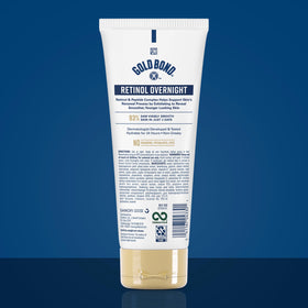 Gold Bond retinol lotion pump close-up highlighting no-mess application benefit