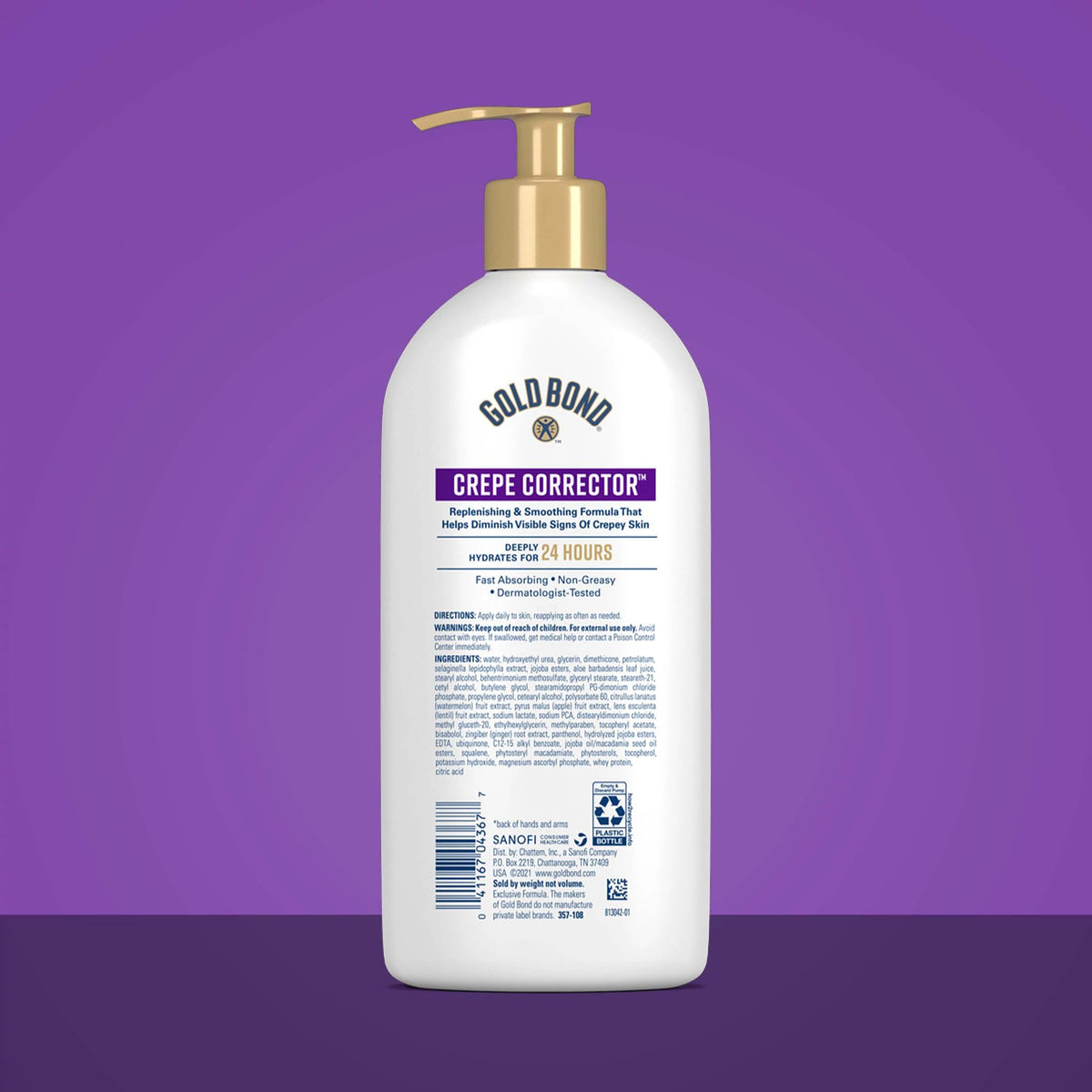 Gold Bond close-up lotion texture highlighting fast absorption benefit