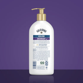 Gold Bond lotion texture swipe showing lightweight, nongreasy consistency benefit
