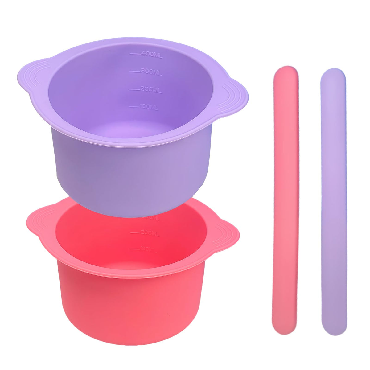 GoldenLife front view of two silicone liners and sticks showing a tidy waxing kit benefit