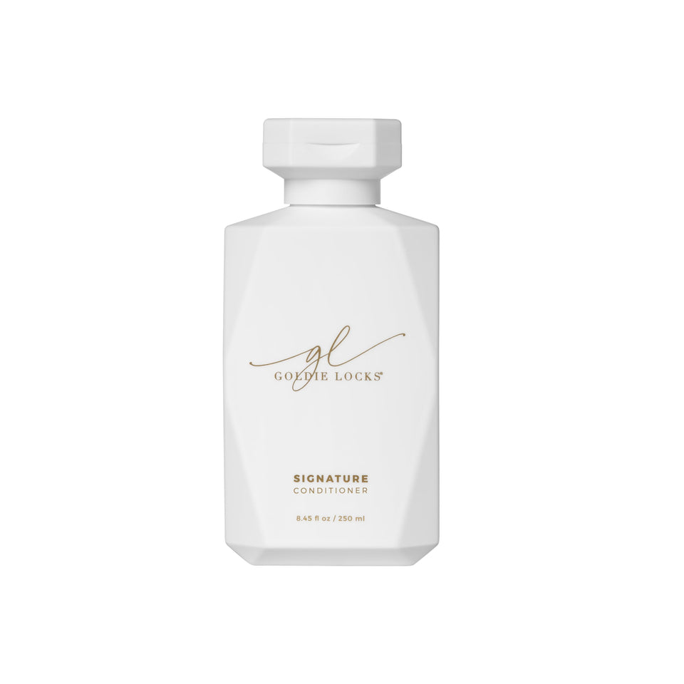 Goldie Locks front label showing conditioner benefits and minimalist packaging