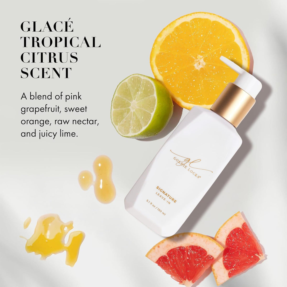 Goldie Locks bottle on a bathroom counter in a daily routine lifestyle scene