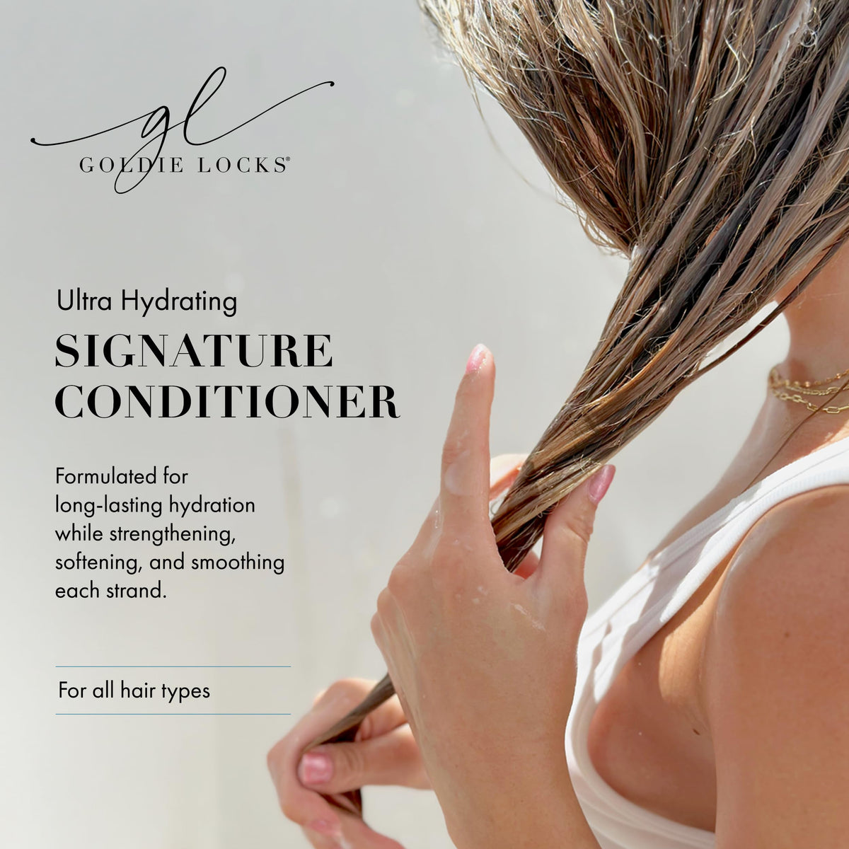 Goldie Locks pump dispensing a droplet onto hand for easy application
